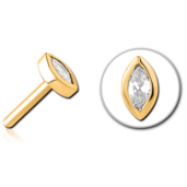 Pozlacená ozdoba slza push-in s crystalem