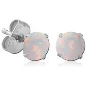 Náušnice s bílým opálem