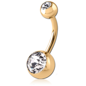 Pozlacená pupíkovka 1.6/12.0 crystal - sterilní obal