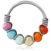 Kroužek s barevnými opály 0.8/10.0