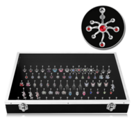 Box na pupíkovky - černý samet se skleněným víkem