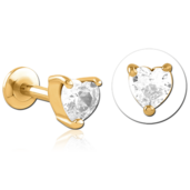 Pozlacená labreta srdíčko 1.0/6.0